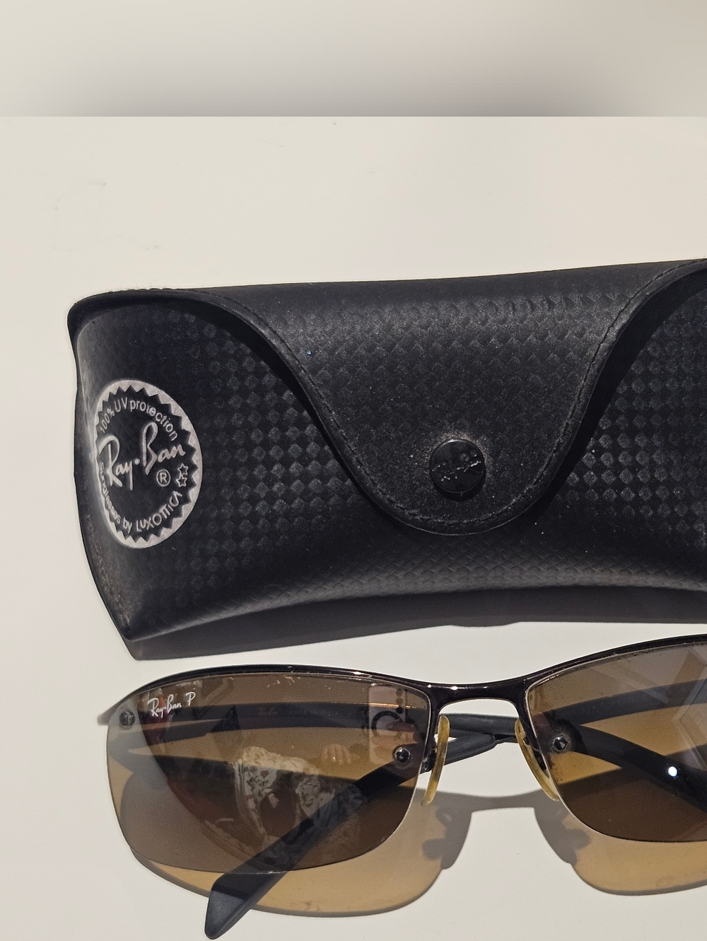 RAY-BAN Men's Sunglasses RB3183 Top Bar Brown Lens Polarized 014/84 63-15 w/Case